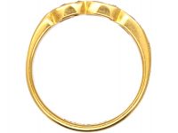 Edwardian 18ct Gold, Three Stone Sapphire & Diamond Ring