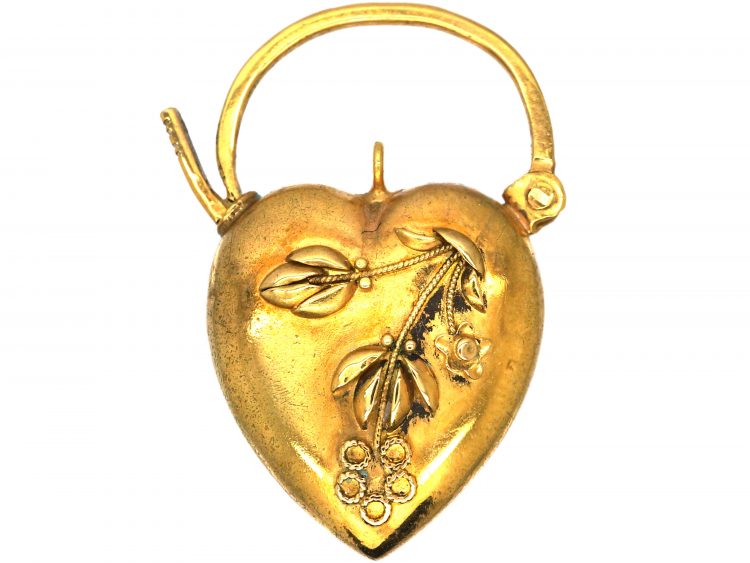 Edwardian 15ct Gold Etruscan Revival Padlock