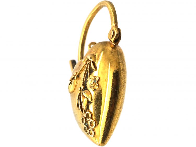 Edwardian 15ct Gold Etruscan Revival Padlock