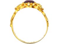 Regency 18ct Gold, Chrysolite & Almandine Garnet Ring