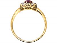 Edwardian 18ct Gold, Ruby & Diamond Pear Shaped Ring