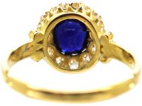 Victorian 18ct Gold, Sapphire & Diamond Cluster Ring
