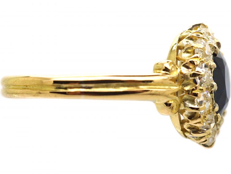 Victorian 18ct Gold, Sapphire & Diamond Cluster Ring