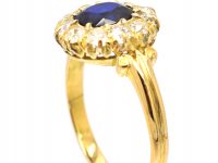 Victorian 18ct Gold, Sapphire & Diamond Cluster Ring