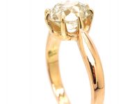 Victorian 12ct Gold, Large Old Mine Cut Diamond Solitaire Ring