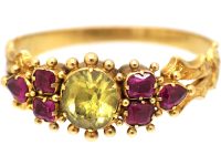 Regency 15ct Gold, Chrysolite & Ruby Ring