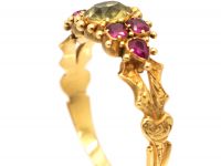 Regency 15ct Gold, Chrysolite & Ruby Ring
