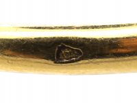 French Early 20th Century 18ct Gold Ring set with a Cabochon Emerald & Two Diamonds