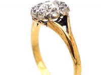 Georgian 18ct Gold & Silver, Diamond Cluster Ring