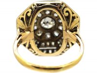 Art Deco 18ct Gold & Platinum Large Octagonal Shaped Ring set with Diamonds