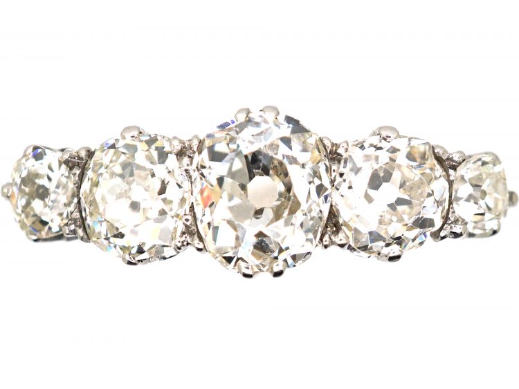 Early 20th Century 18ct White Gold, Five Stone Diamond Ring