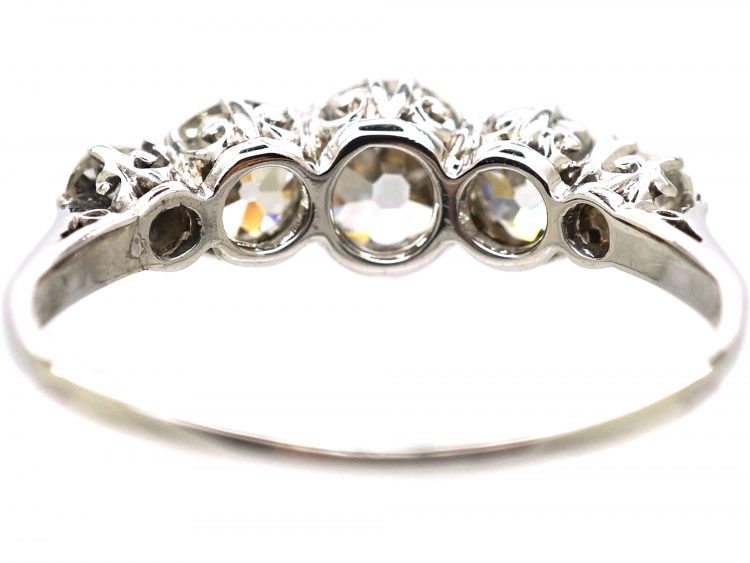 Early 20th Century 18ct White Gold, Five Stone Diamond Ring