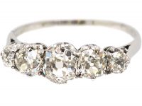 Early 20th Century 18ct White Gold, Five Stone Diamond Ring