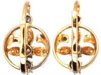 Early 20th Century 18ct Gold Flower Earrings set with Diamonds