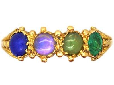 Georgian 15ct Gold Acrostic Ring that Spells Love