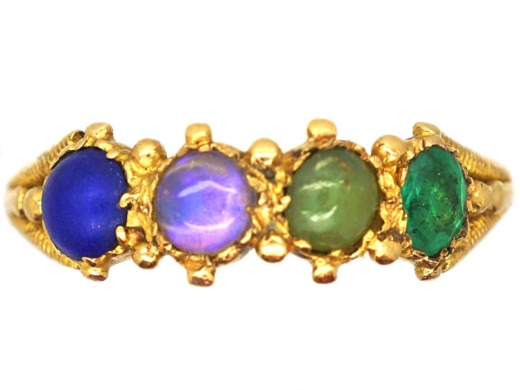 Georgian 15ct Gold Acrostic Ring that Spells Love