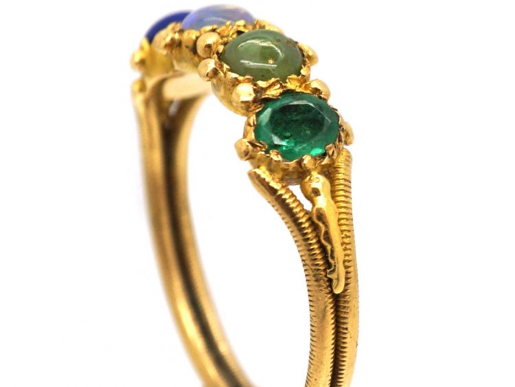 Georgian 15ct Gold Acrostic Ring that Spells Love