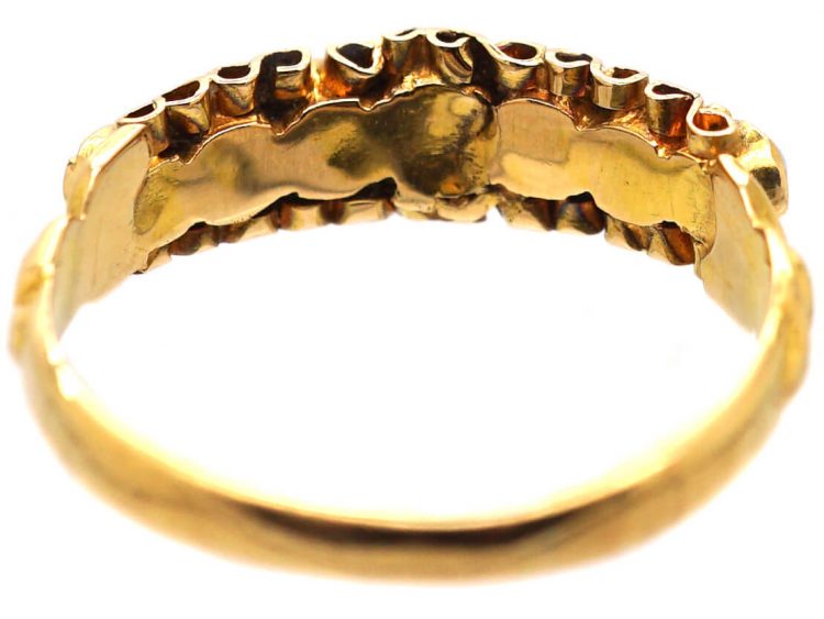 Victorian 15ct Gold, Turquoise & Diamond Seven Stone Ring