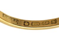 Edwardian 18ct Gold Crossover Ring set with Natural Pearls & Green Garnets