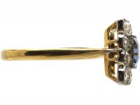 Edwardian 18ct Gold & Platinum, Sapphire & Diamond Square Ring
