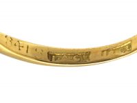 Edwardian 18ct Gold & Platinum, Sapphire & Diamond Square Ring