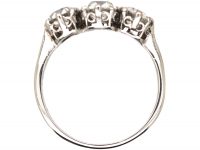 Early 20th Century Platinum, Three Stone Diamond Ring