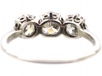 Early 20th Century Platinum, Three Stone Diamond Ring