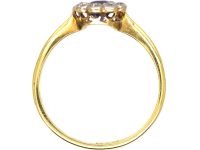 Edwardian 18ct Gold & Platinum, Sapphire & Diamond Cluster Ring