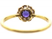 Edwardian 18ct Gold & Platinum, Sapphire & Diamond Cluster Ring