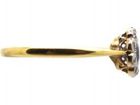 Edwardian 18ct Gold & Platinum, Sapphire & Diamond Cluster Ring