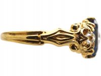 Edwardian 18ct Gold, Sapphire & Diamond Three Stone Ring
