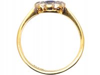 Edwardian 18ct Gold & Platinum, Sapphire & Diamond Oval Cluster Ring