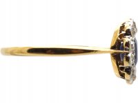 Edwardian 18ct Gold & Platinum, Sapphire & Diamond Oval Cluster Ring