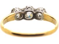 Edwardian 18ct Gold & Platinum, Three Stone Diamond Ring