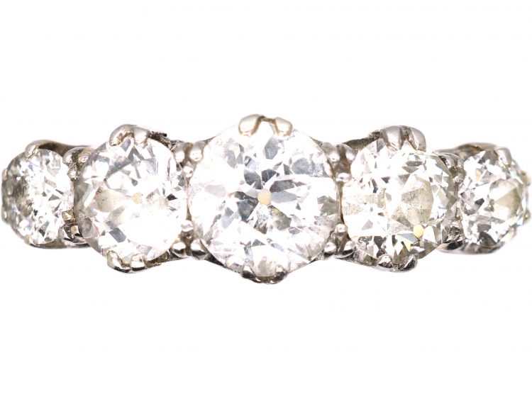 Edwardian 18ct Gold & Platinum, Five Stone Diamond Ring