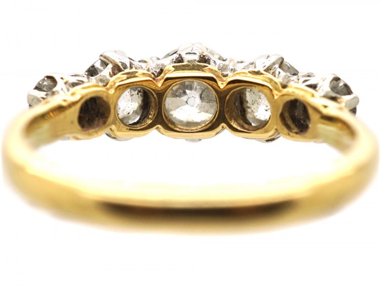 Edwardian 18ct Gold & Platinum, Five Stone Diamond Ring