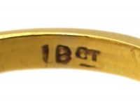 Victorian 18ct Gold, Carved Half Hoop Five Stone Diamond Ring
