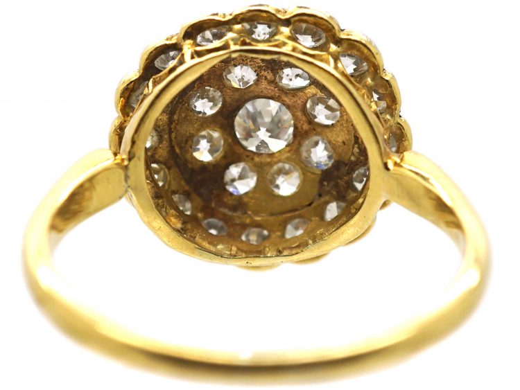 Edwardian 18ct Gold & Platinum, Diamond Cluster Target Ring