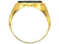 Victorian 18ct Gold Signet Ring with a Bloodstone Intaglio of a Peacock & Crown