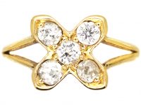 Edwardian 18ct Gold Kiss Ring set with Diamonds