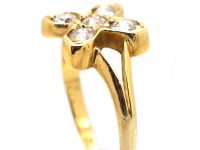 Edwardian 18ct Gold Kiss Ring set with Diamonds