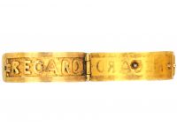 Edwardian 18ct Three Colour Gold & Diamond Heart Ring that Hinges Open & Spells Regard