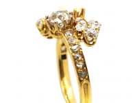 Edwardian 18ct Gold Arrows to Your Heart Ring set with Diamonds & a Natural Pearl