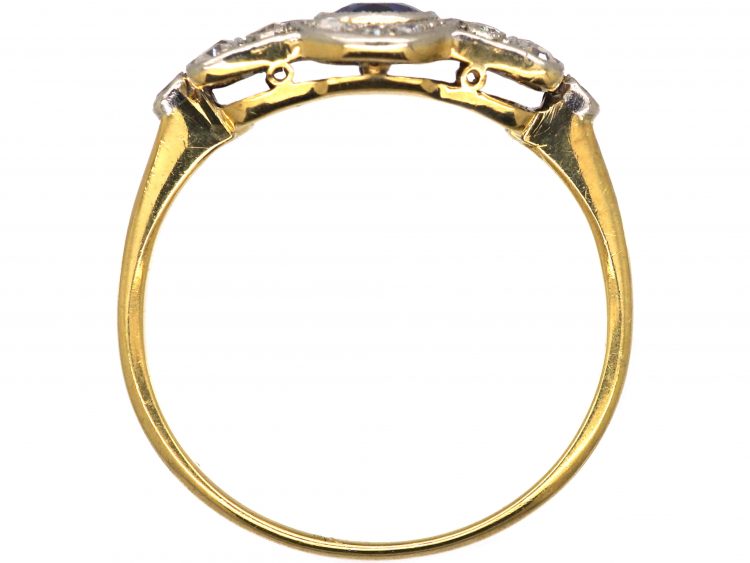 Edwardian 18ct Gold & Platinum, Sapphire & Diamond Ring