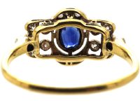 Edwardian 18ct Gold & Platinum, Sapphire & Diamond Ring