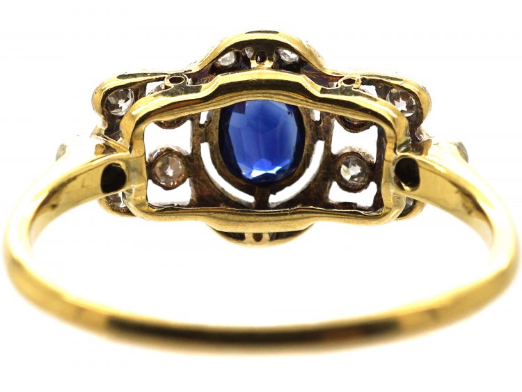 Edwardian 18ct Gold & Platinum, Sapphire & Diamond Ring