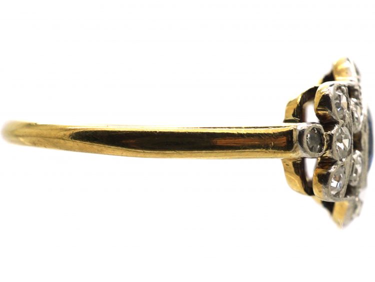 Edwardian 18ct Gold & Platinum, Sapphire & Diamond Ring