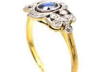 Edwardian 18ct Gold & Platinum, Sapphire & Diamond Ring