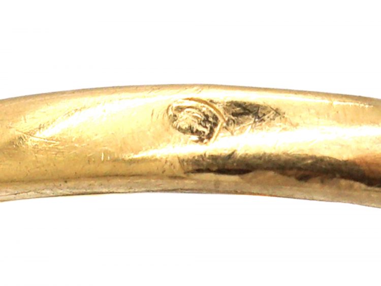 Early 20th Century French Import 18ct Gold Cluster Swirl Ring set with Diamonds & Rubies