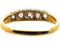 Edwardian 18ct Gold Five Stone Old Mine Cut Diamond Ring